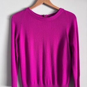 Diane Von Furstenberg hot pink sweater,exposed zipper with black lining. Medium.